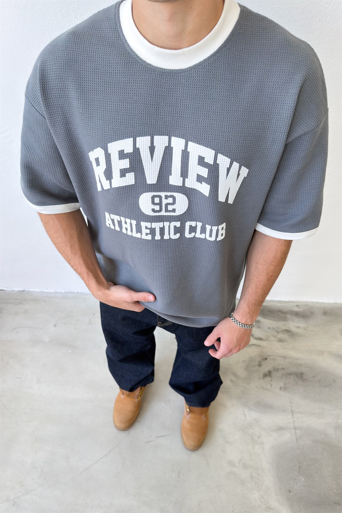 Athletic Club 92 Baskılı Oversize Tişört