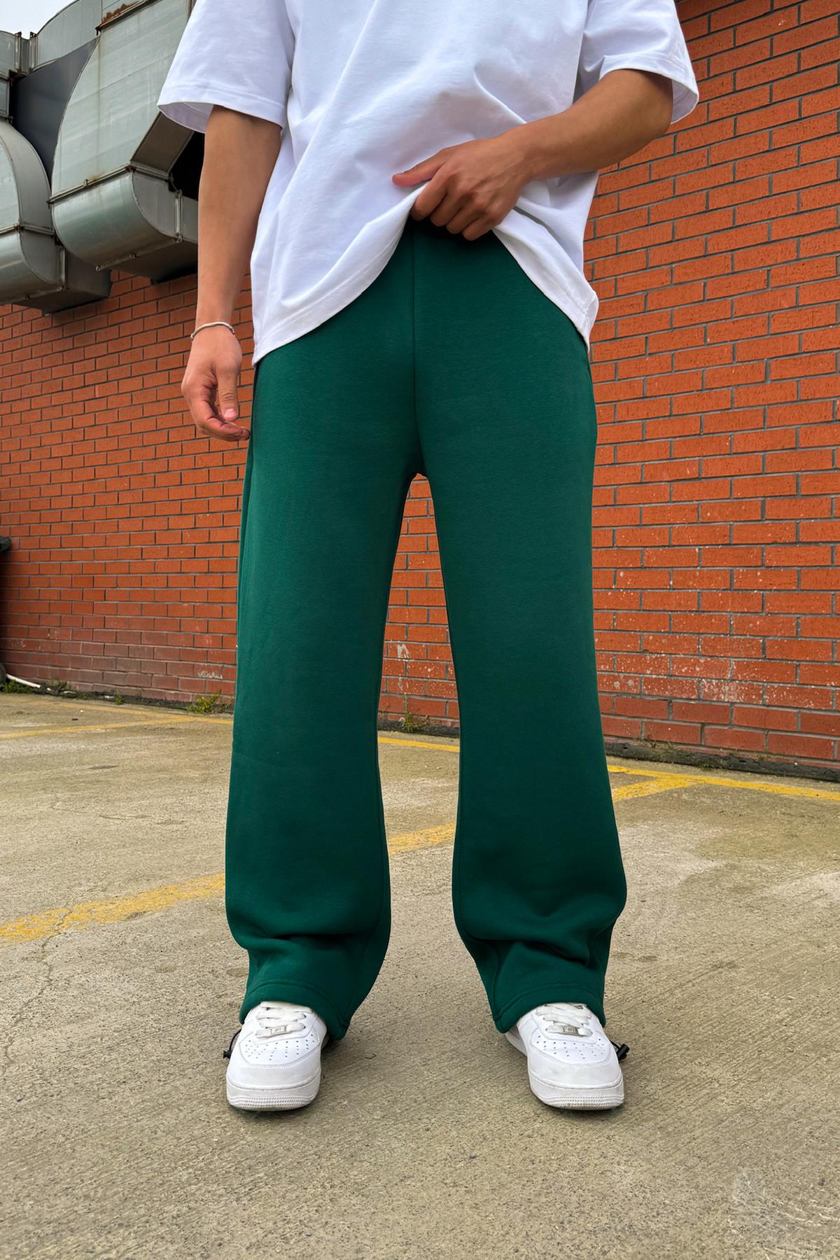 Ayarlanabilir Paça Basic Yeşil Baggy Eşofman Altı