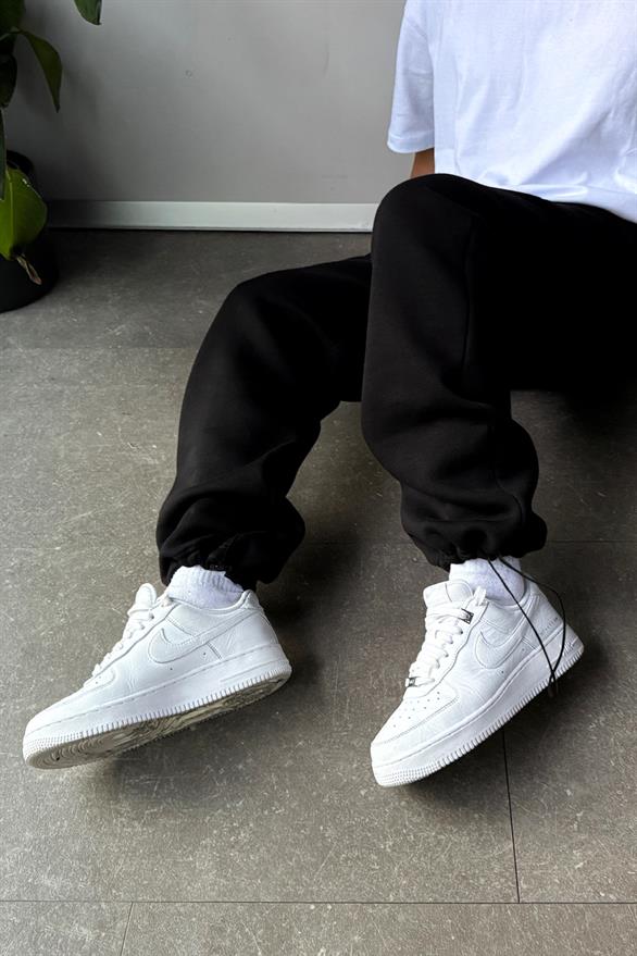 Ayarlanabilir Paça Basic Siyah Eşofman Altı