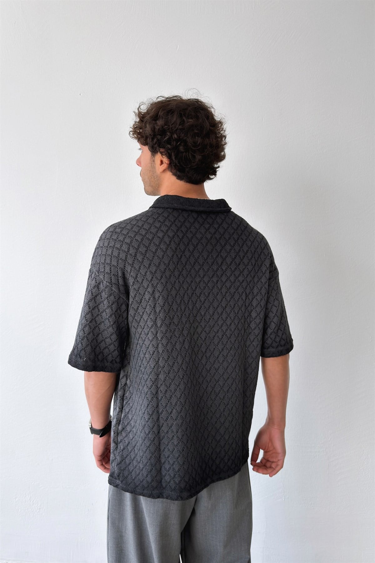 Baklava Desen Örme Tişört