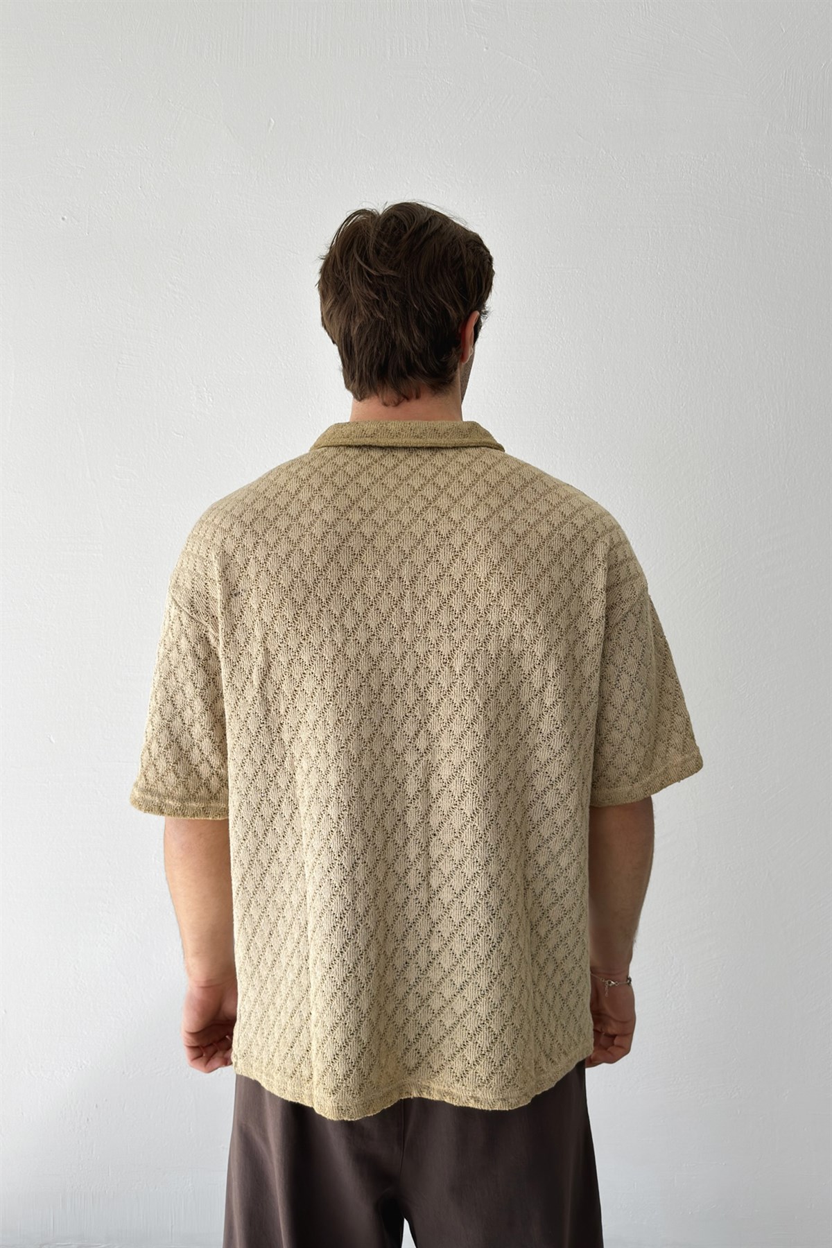 Baklava Desen Örme Tişört