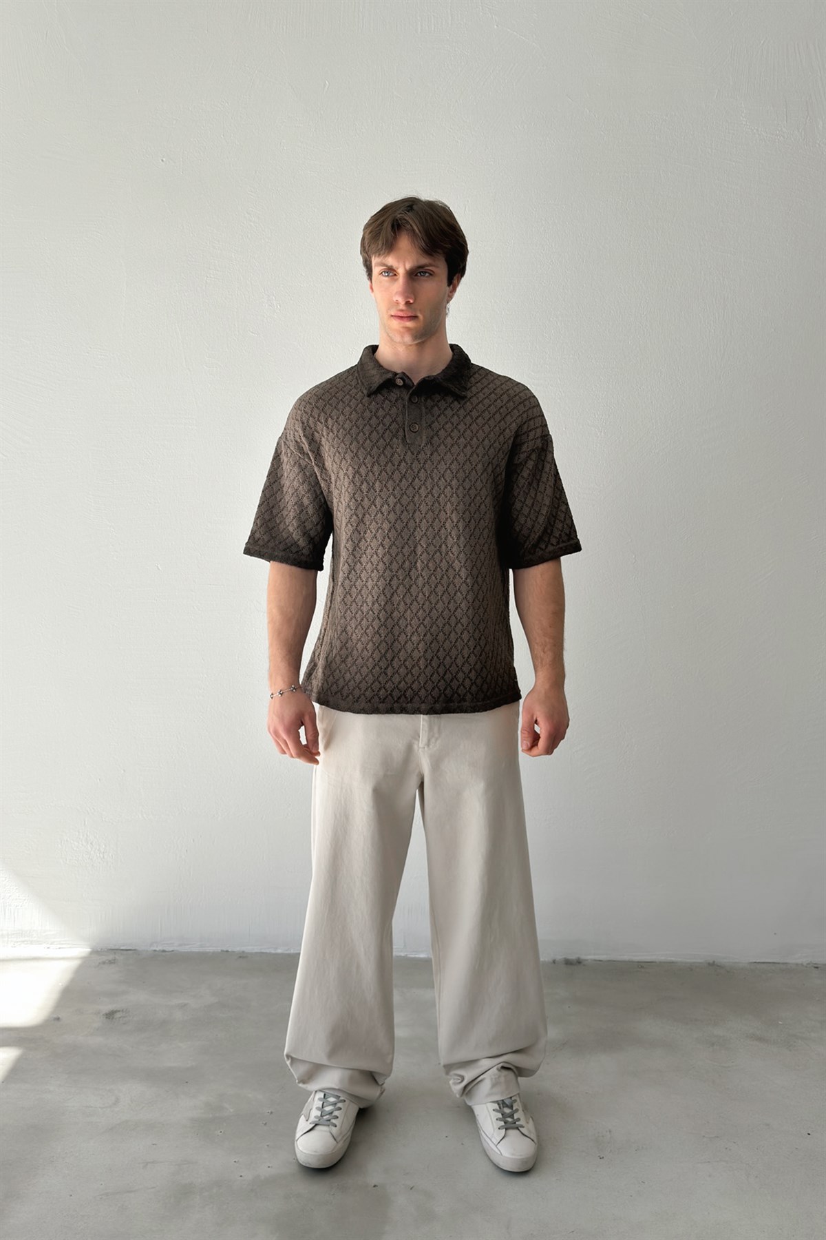 Baklava Desen Örme Tişört