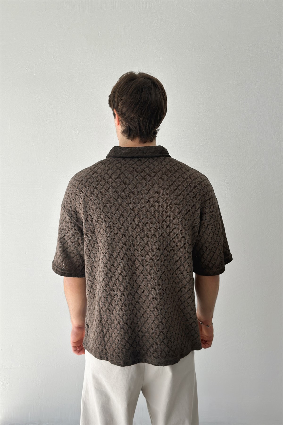 Baklava Desen Örme Tişört