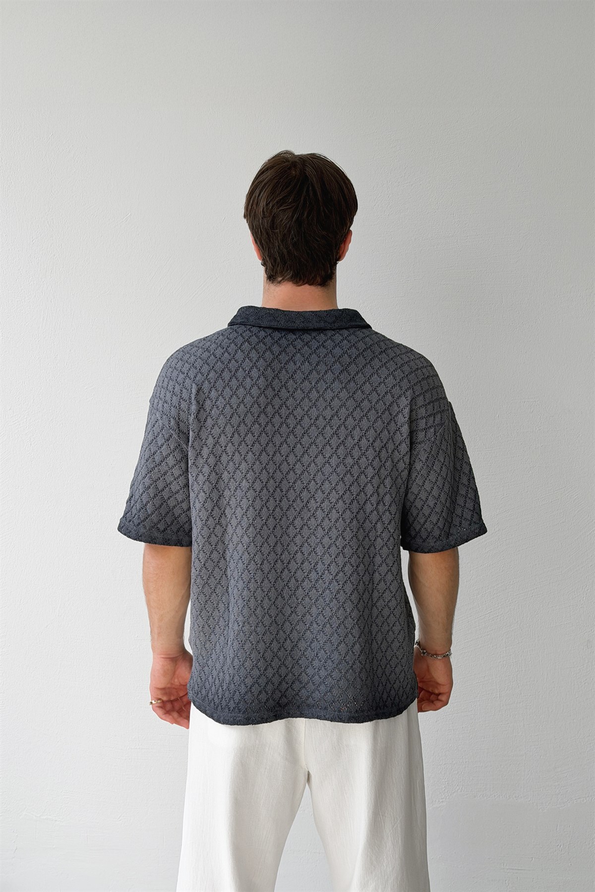 Baklava Desen Örme Tişört