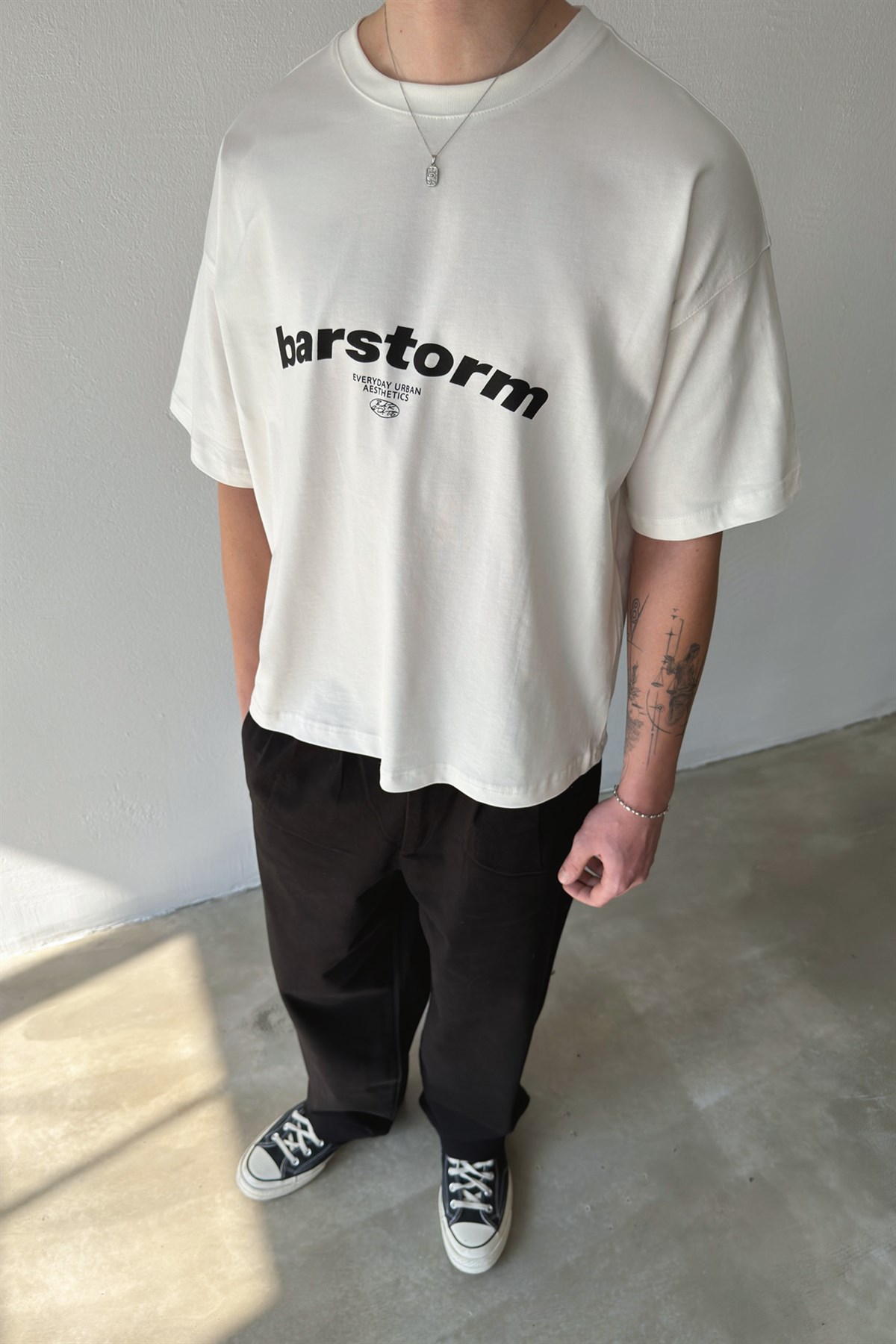 Barstorm Baskılı Crop Tişört