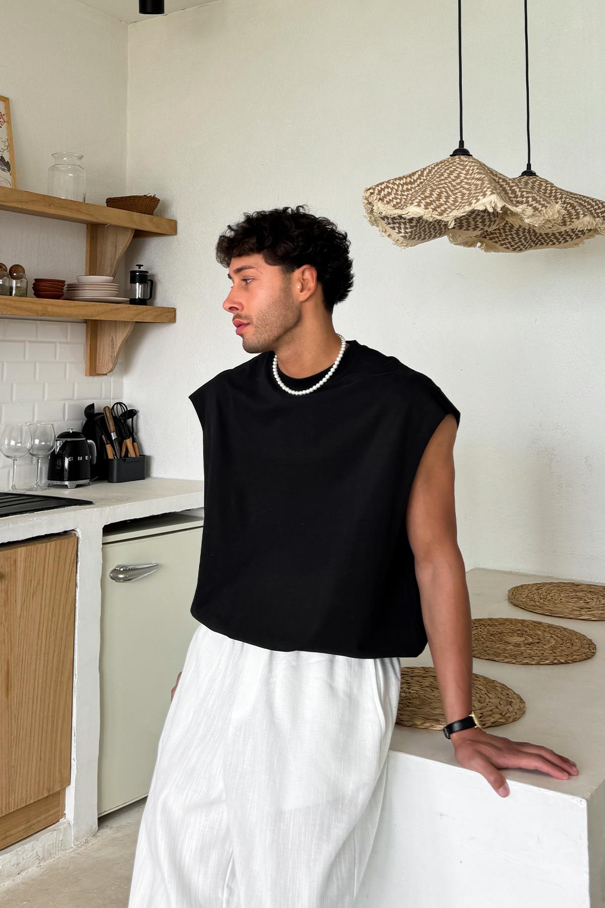 Basic Oversize Atlet Siyah