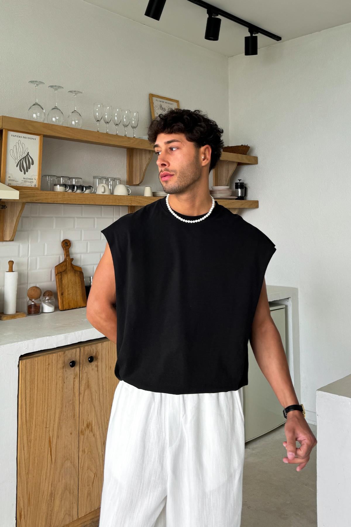 Basic Oversize Atlet Siyah