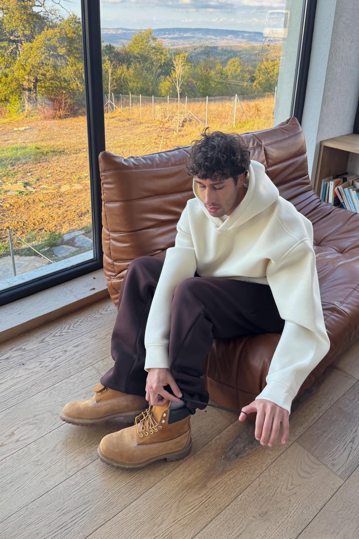 Basic Ayarlanabilir Paça Eşofman Altı Kahverengi