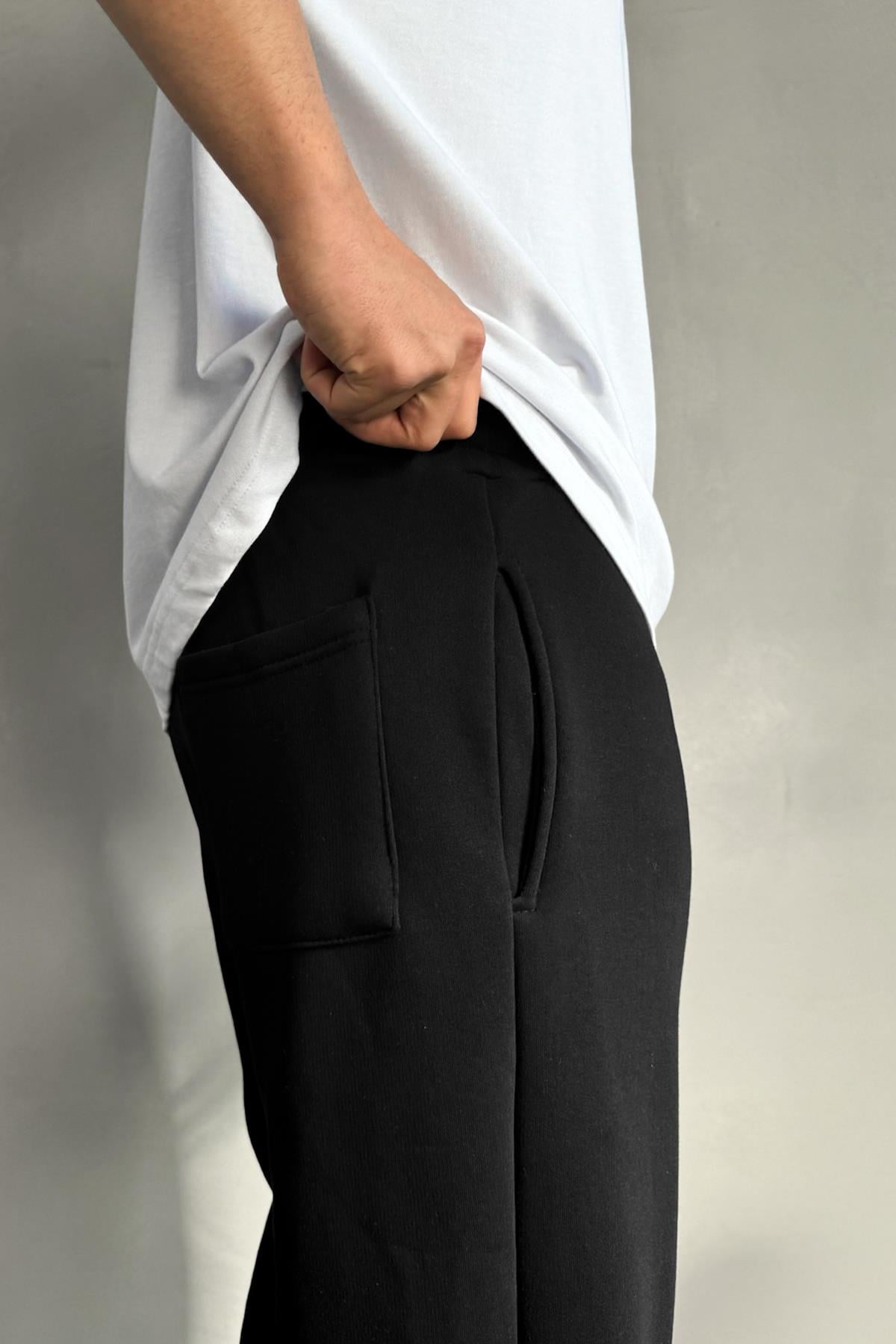 Basıc Baggy Siyah Eşofman Altı