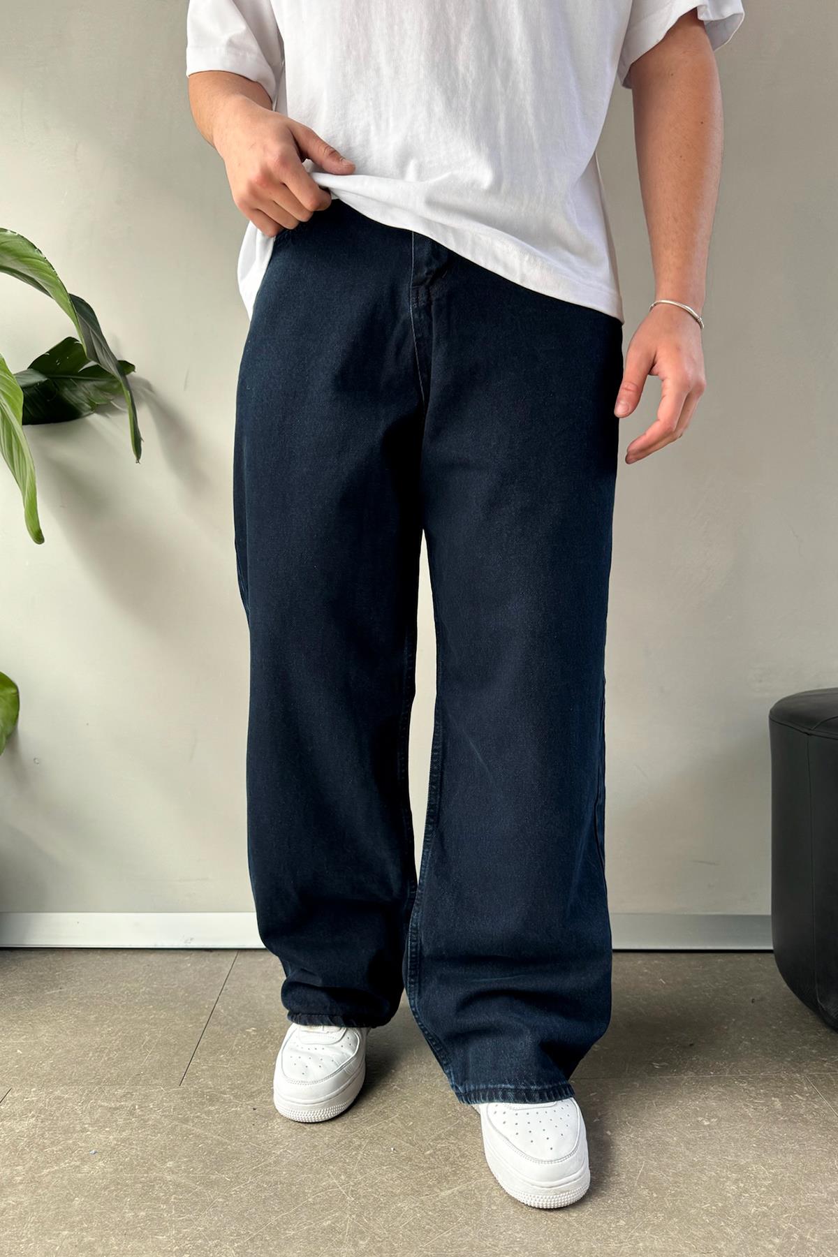 Basic Koyu Mavi Baggy Jean