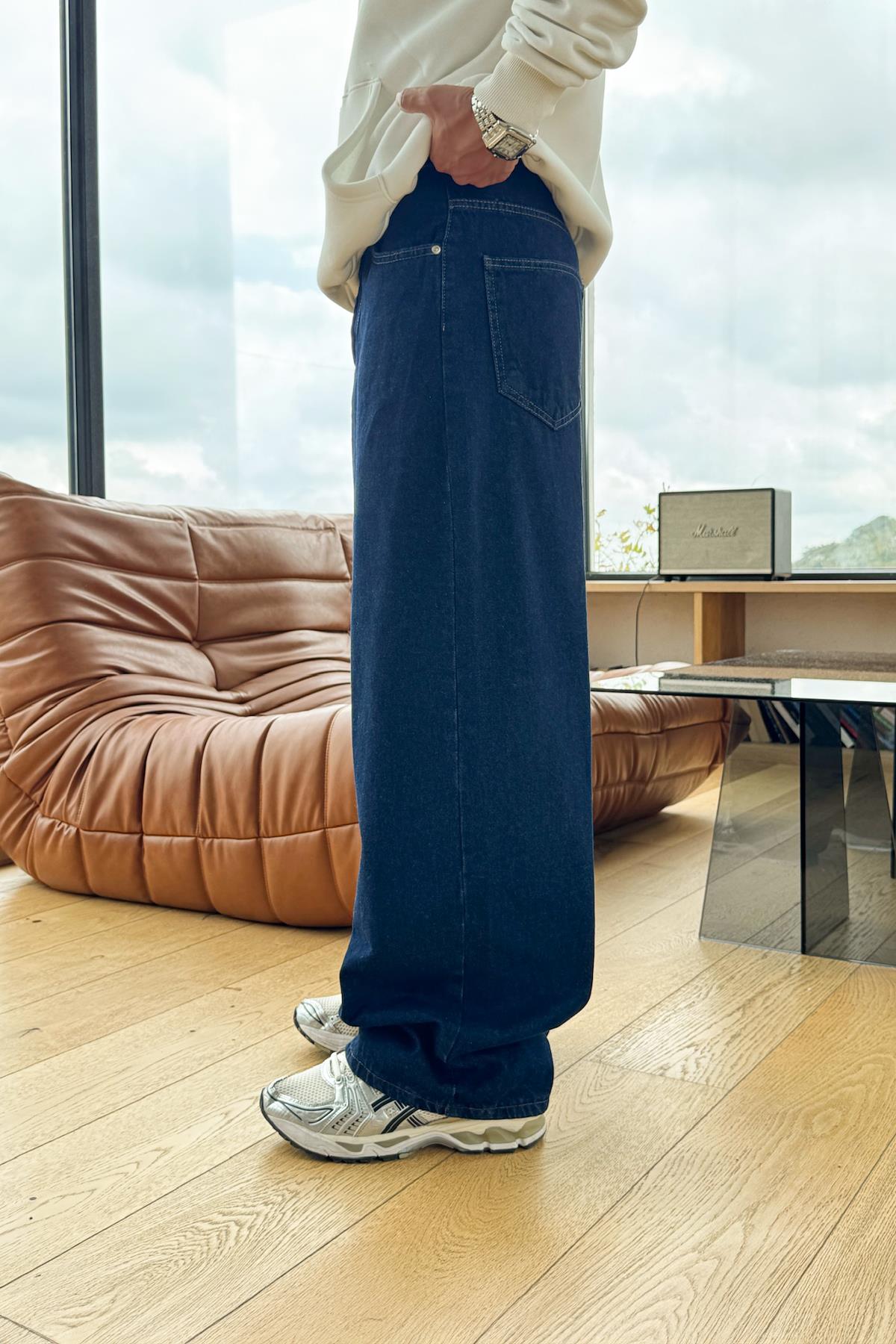 Basic Baggy Jean Lacivert
