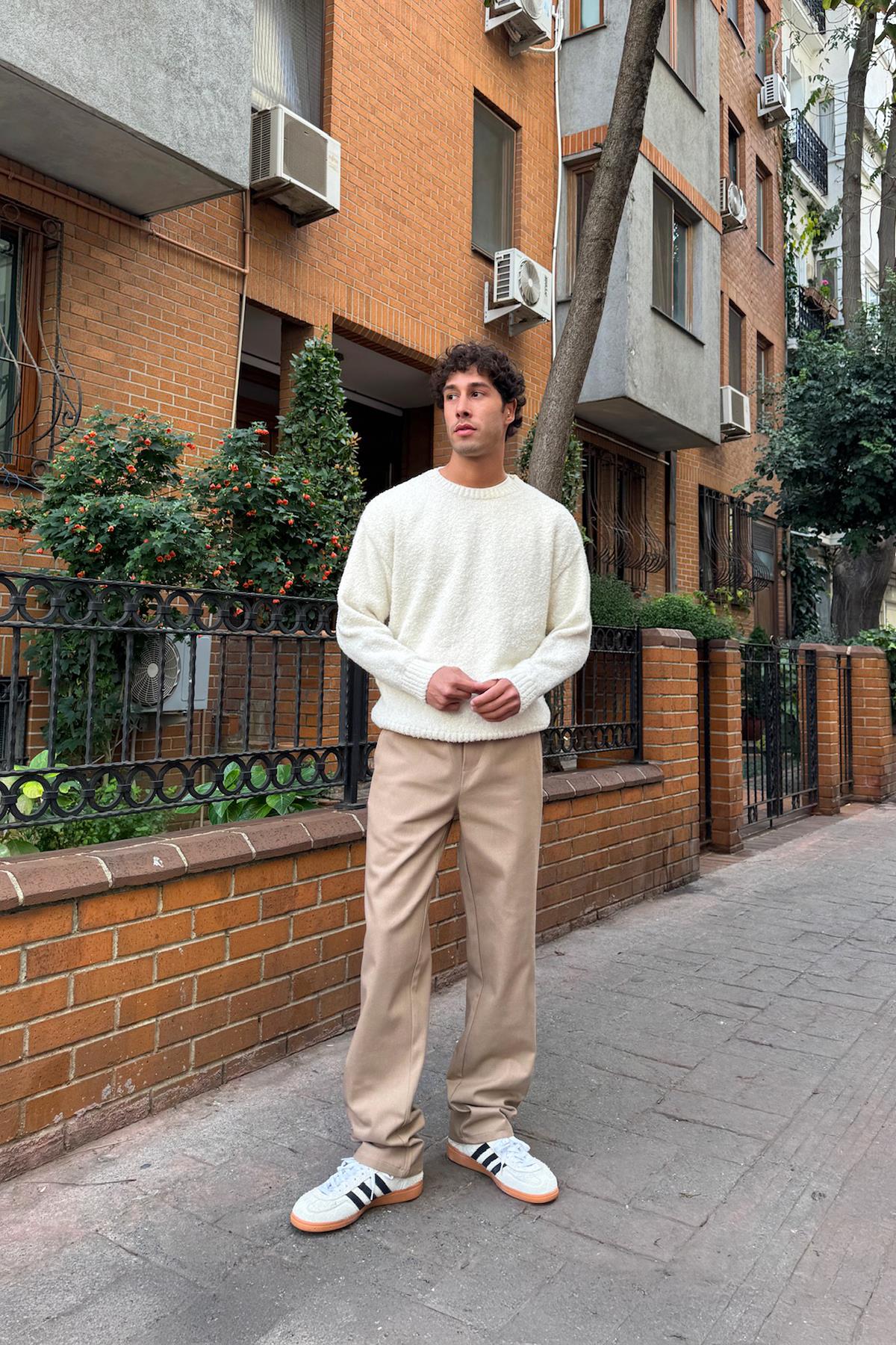 Basic Regular Gabardin Pantolon Vizon