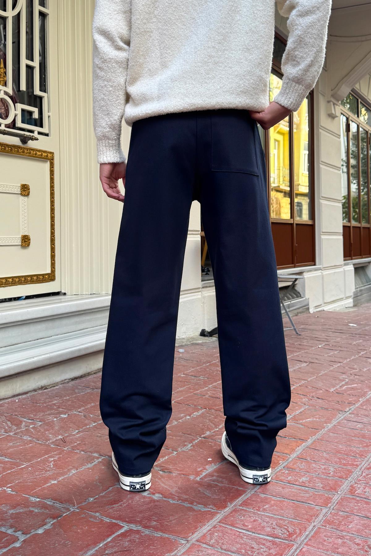 Basic Regular Gabardin Pantolon Lacivert