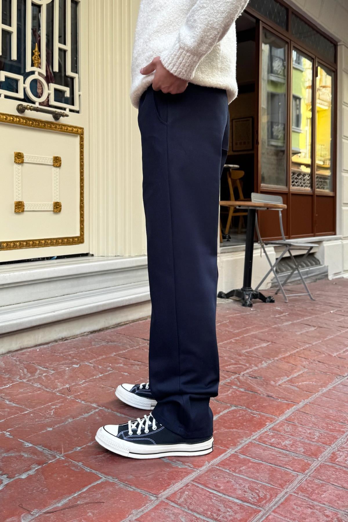 Basic Regular Gabardin Pantolon Lacivert