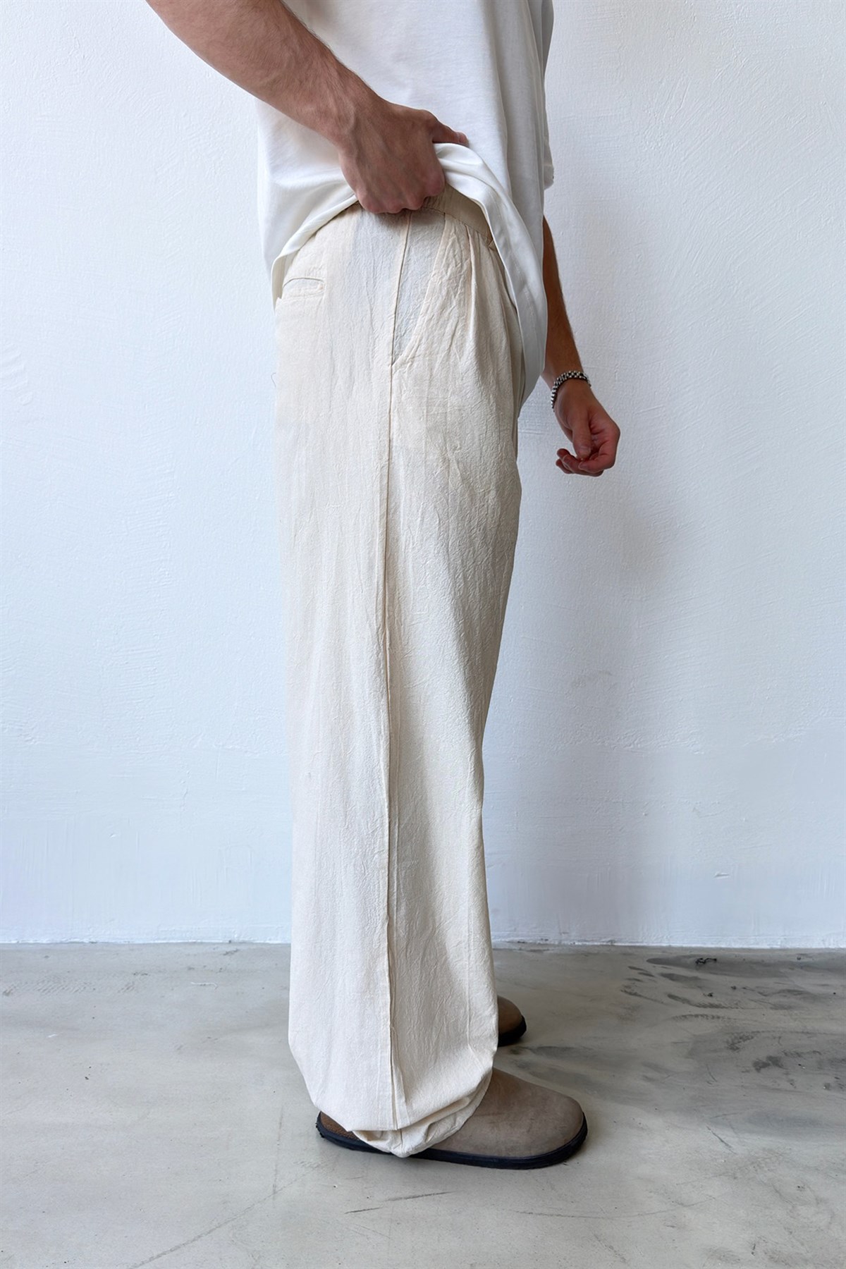 Basic Bel Lastikli Keten Pantalon