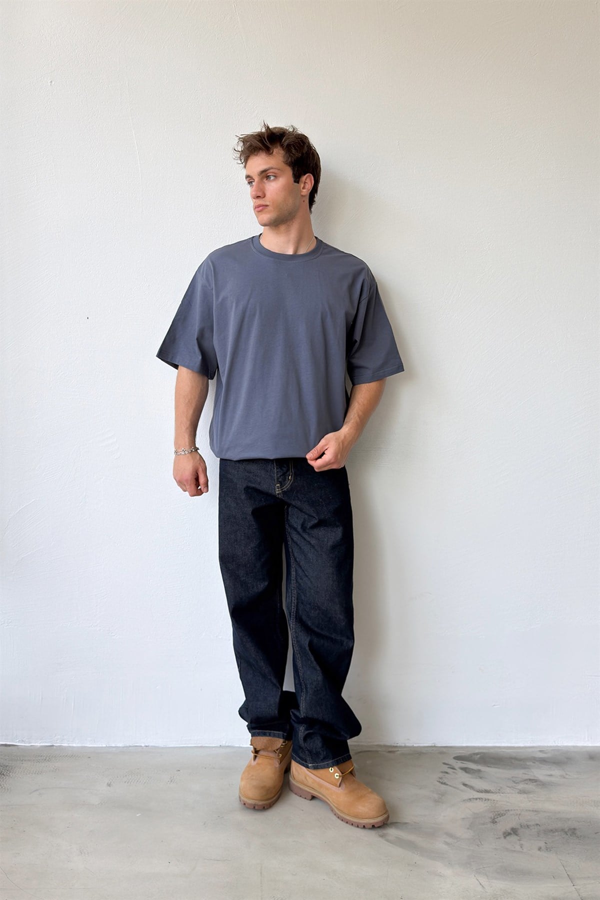 Basic Füme Oversize Tişört