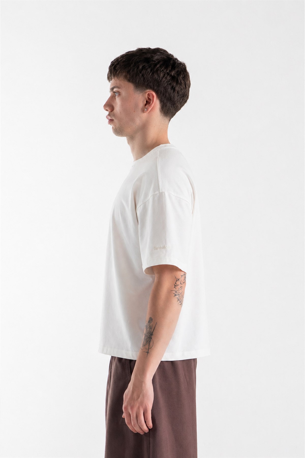 Basic Boxy Fit Ekru Tişört