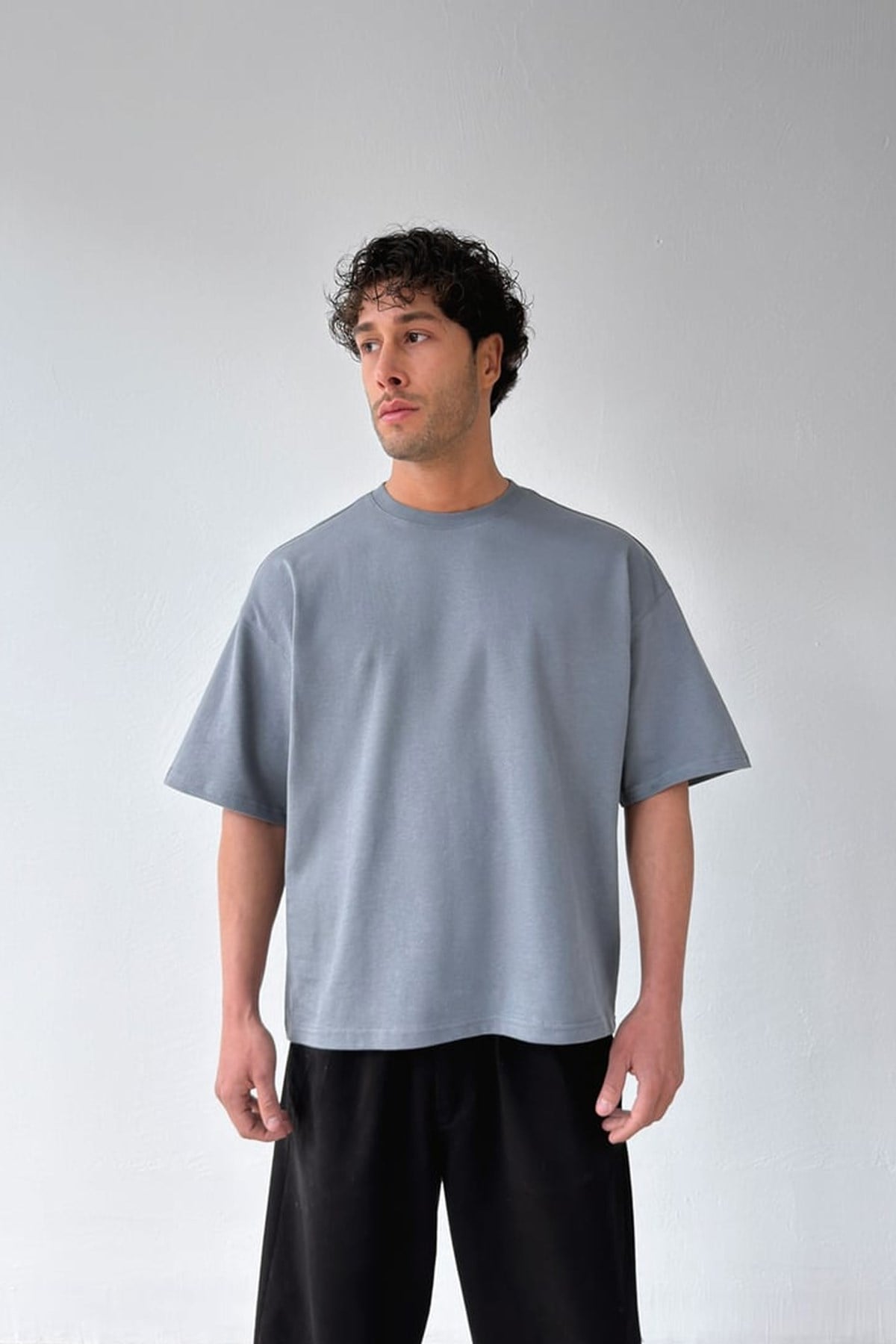 Basic Boxy Fit Gri Tişört