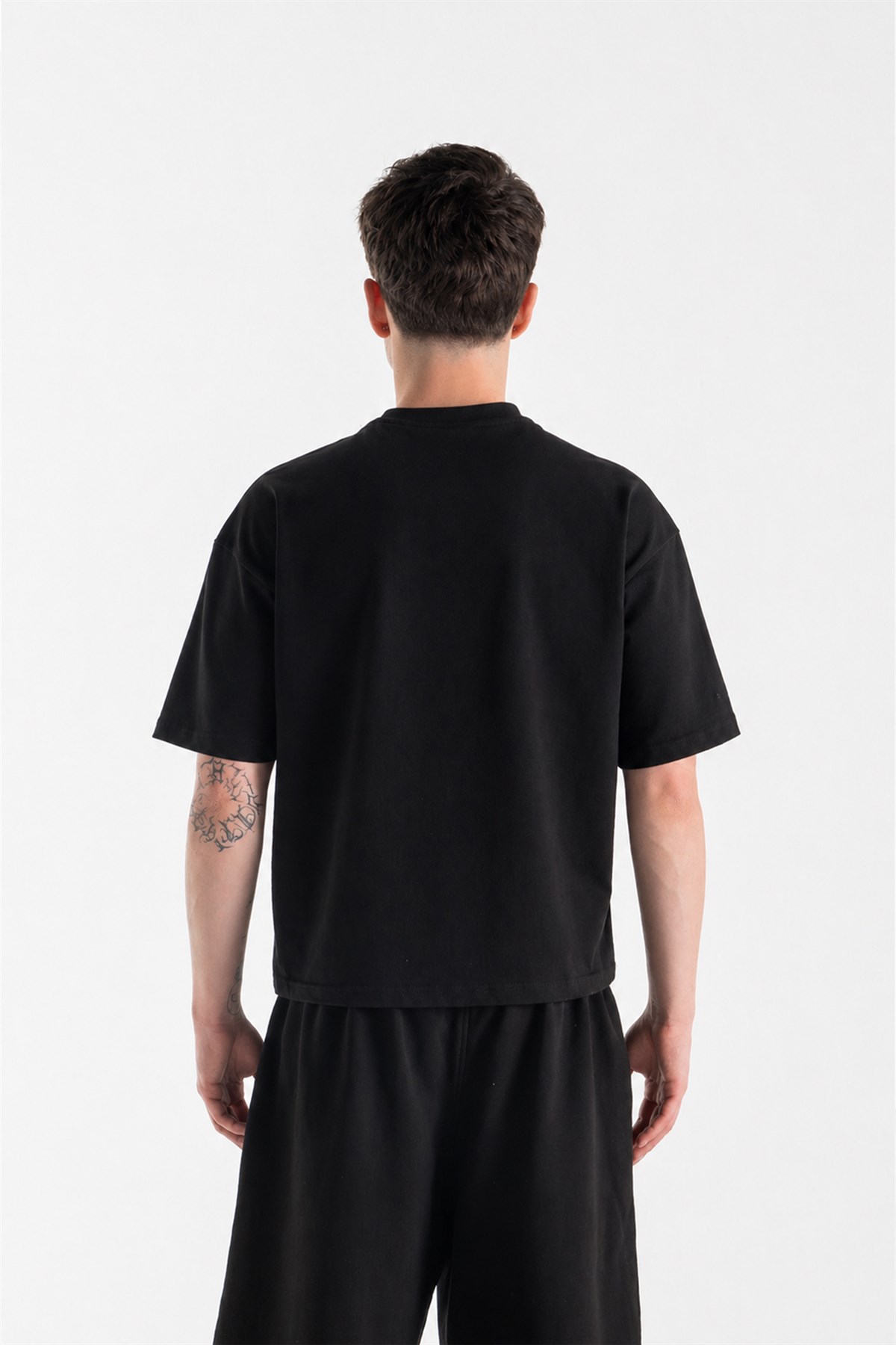 Basic Boxy Fit Siyah Tişört