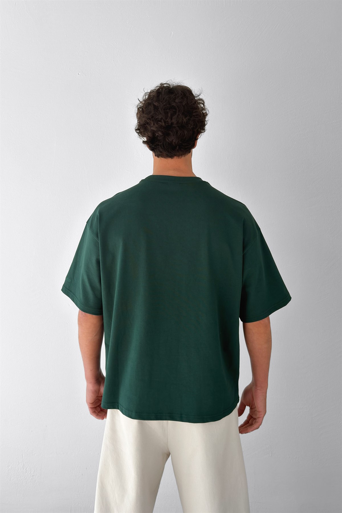 Basic Boxy Fit Yeşil Tişört