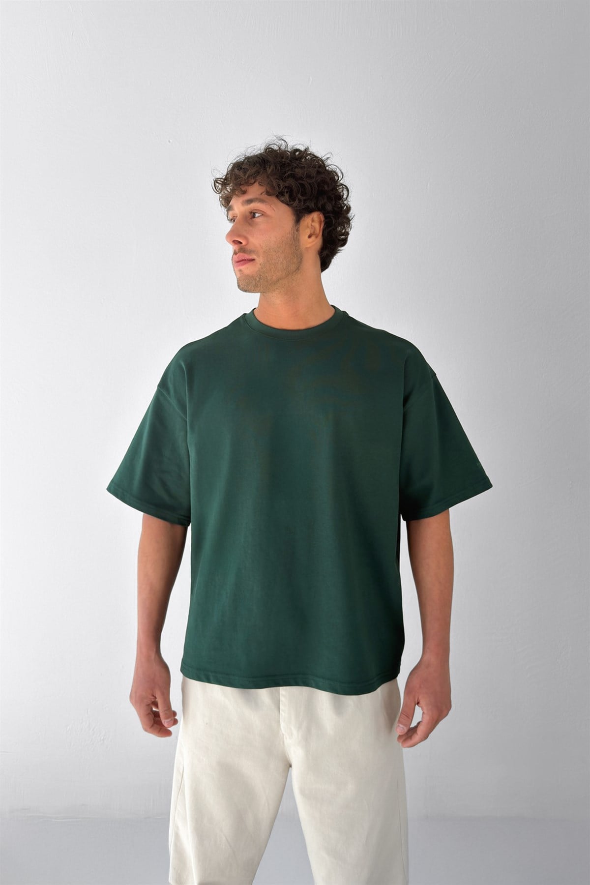 Basic Boxy Fit Yeşil Tişört