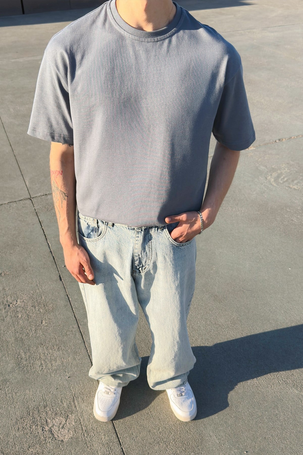 Basic Füme Oversize Tişört