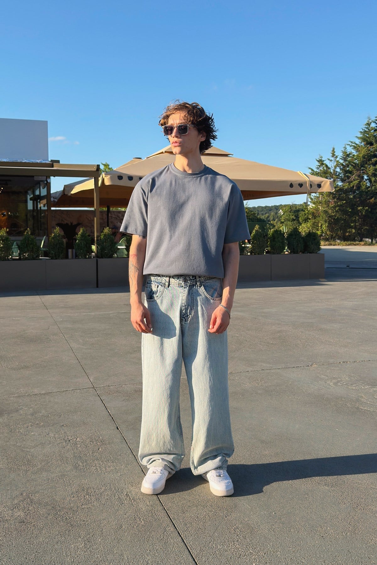 Basic Füme Oversize Tişört