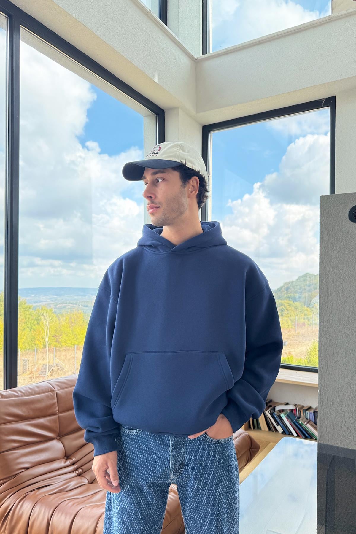 Basic Hoodie Lacivert