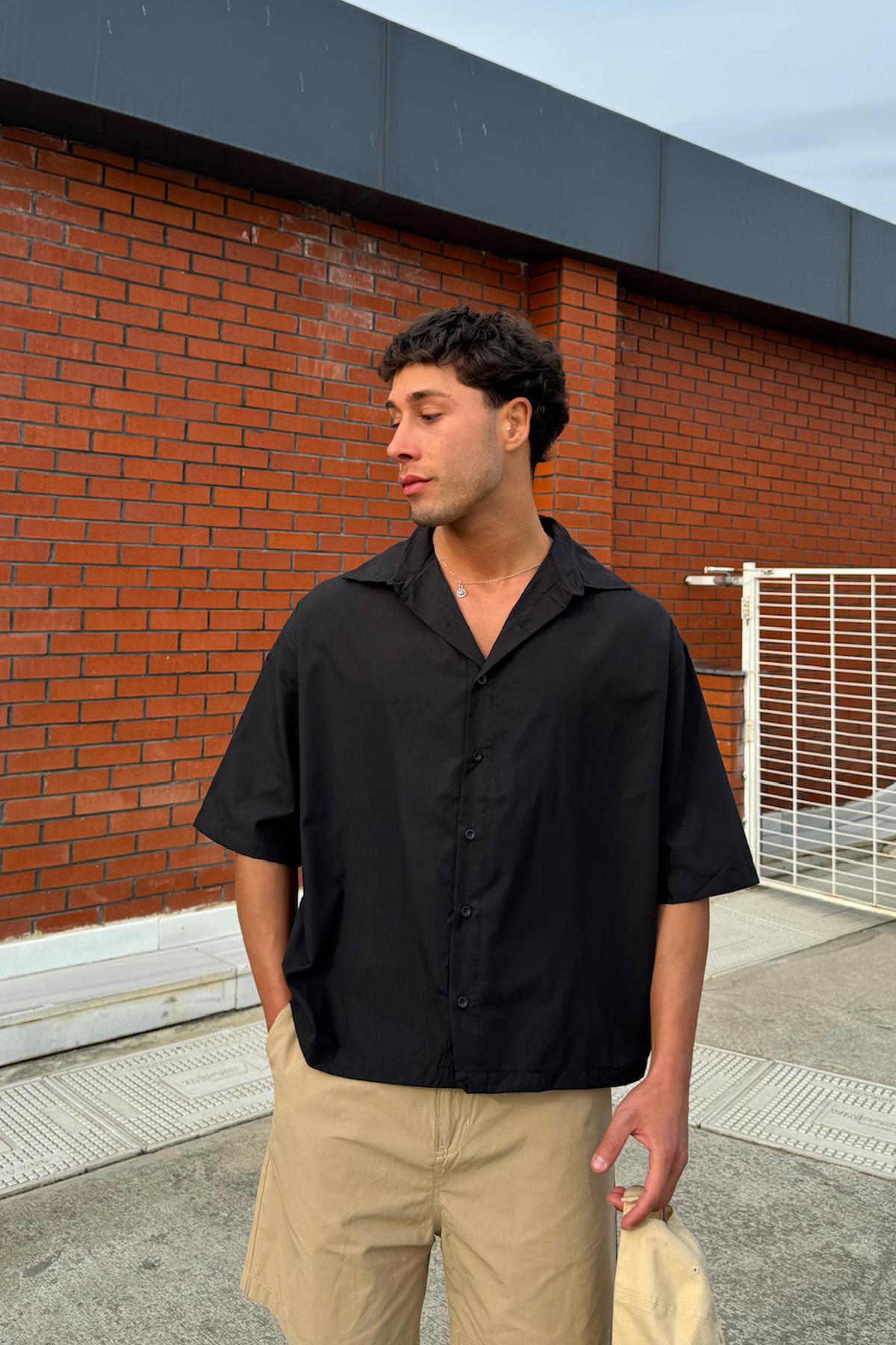 Basic Kısa Kol Gömlek Siyah