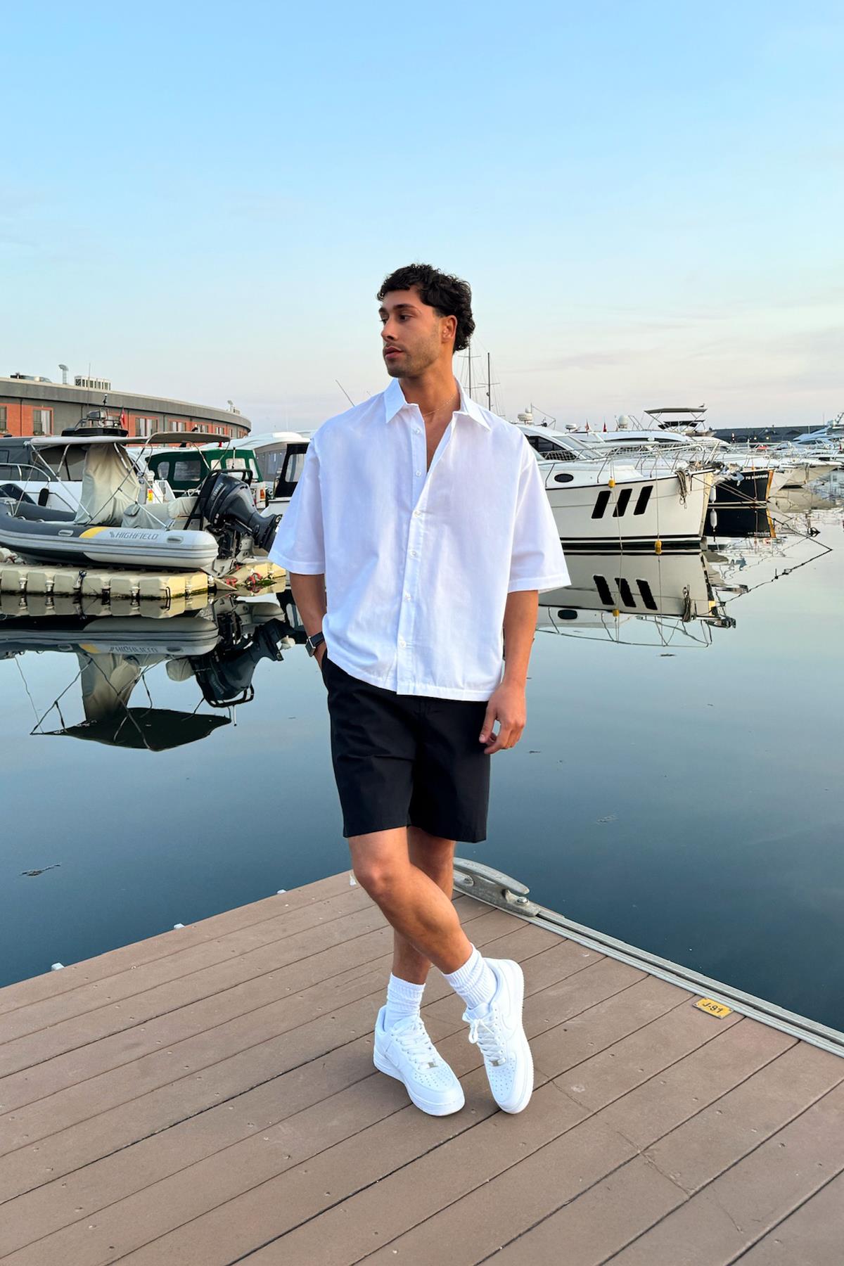 Basic Kısa Kol Gömlek Beyaz