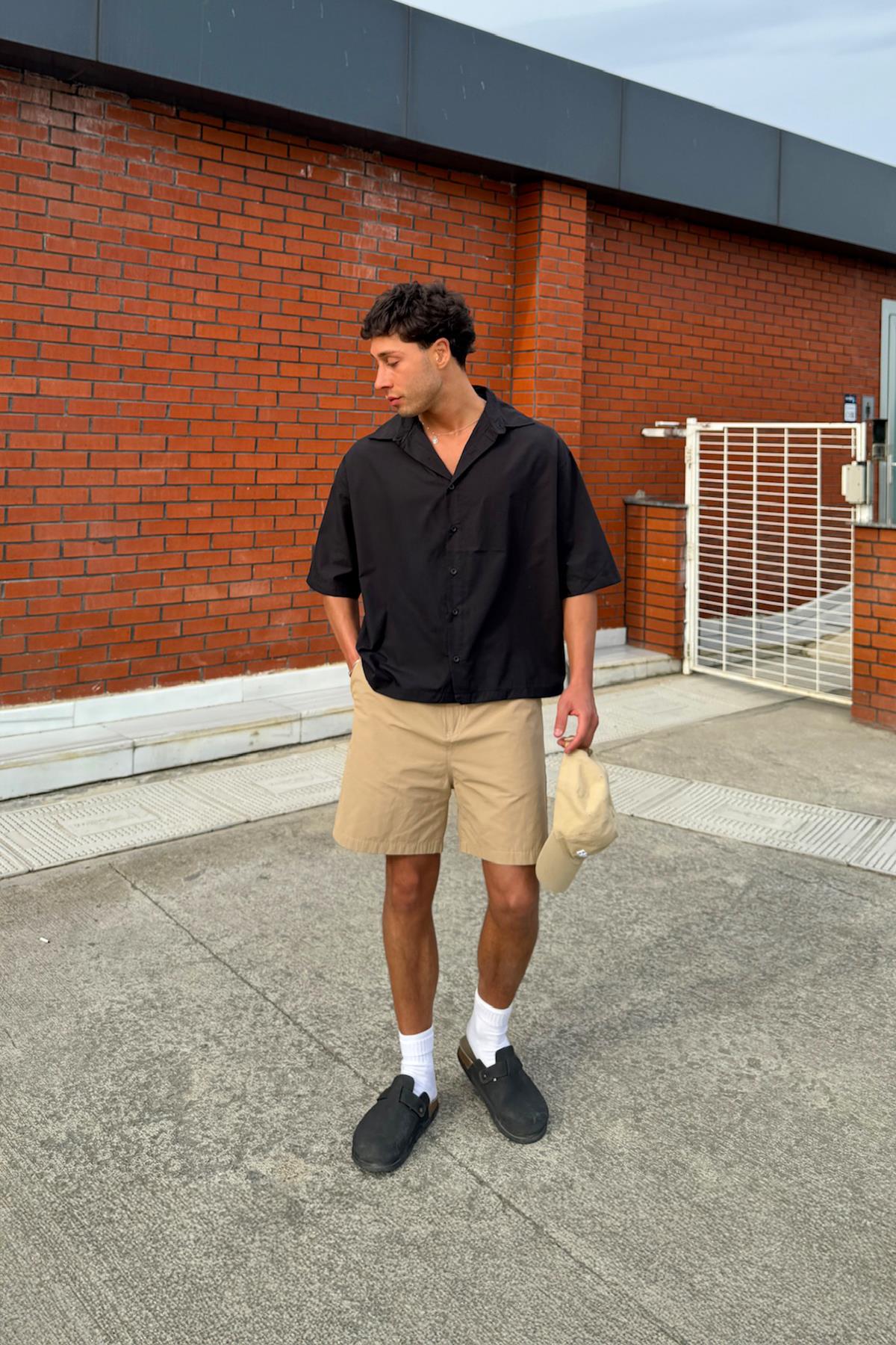 Basic Kısa Kol Gömlek Siyah