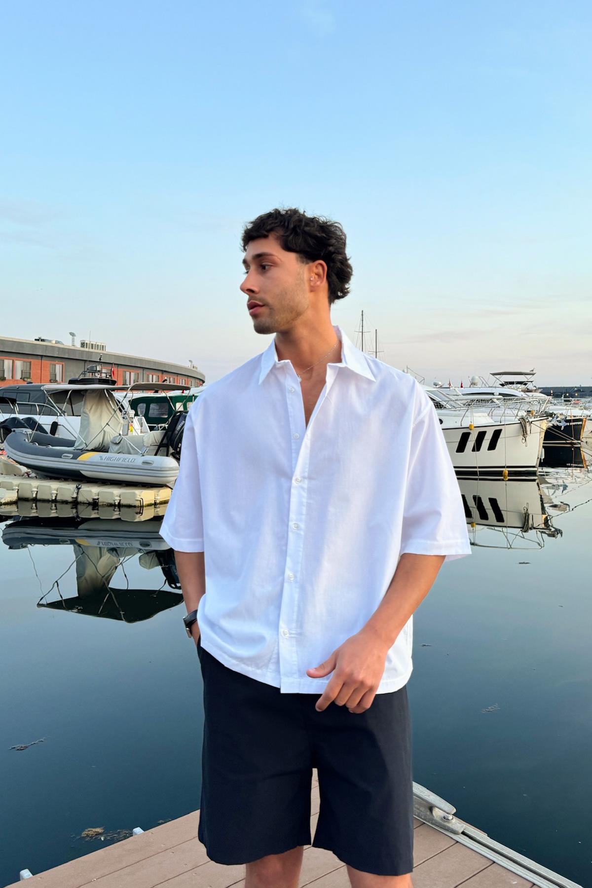 Basic Kısa Kol Gömlek Beyaz