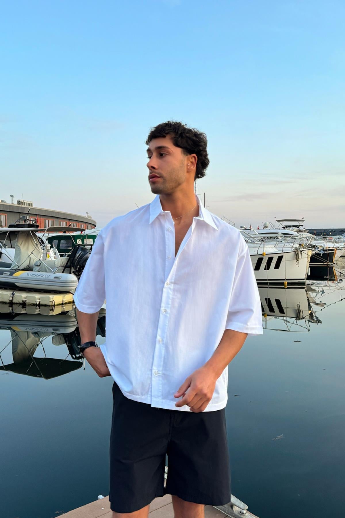 Basic Kısa Kol Gömlek Beyaz