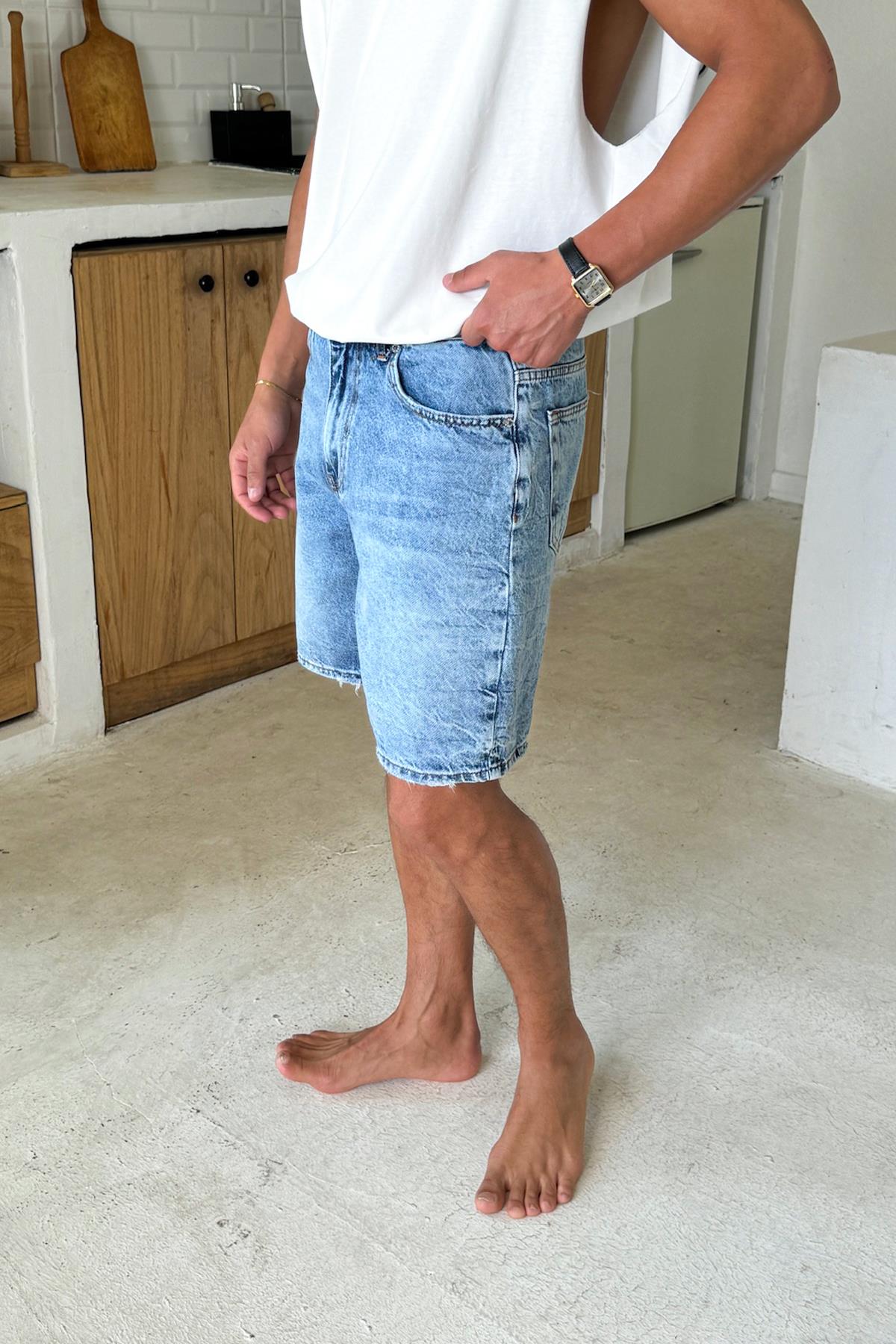 Mavi Basic Kot Şort