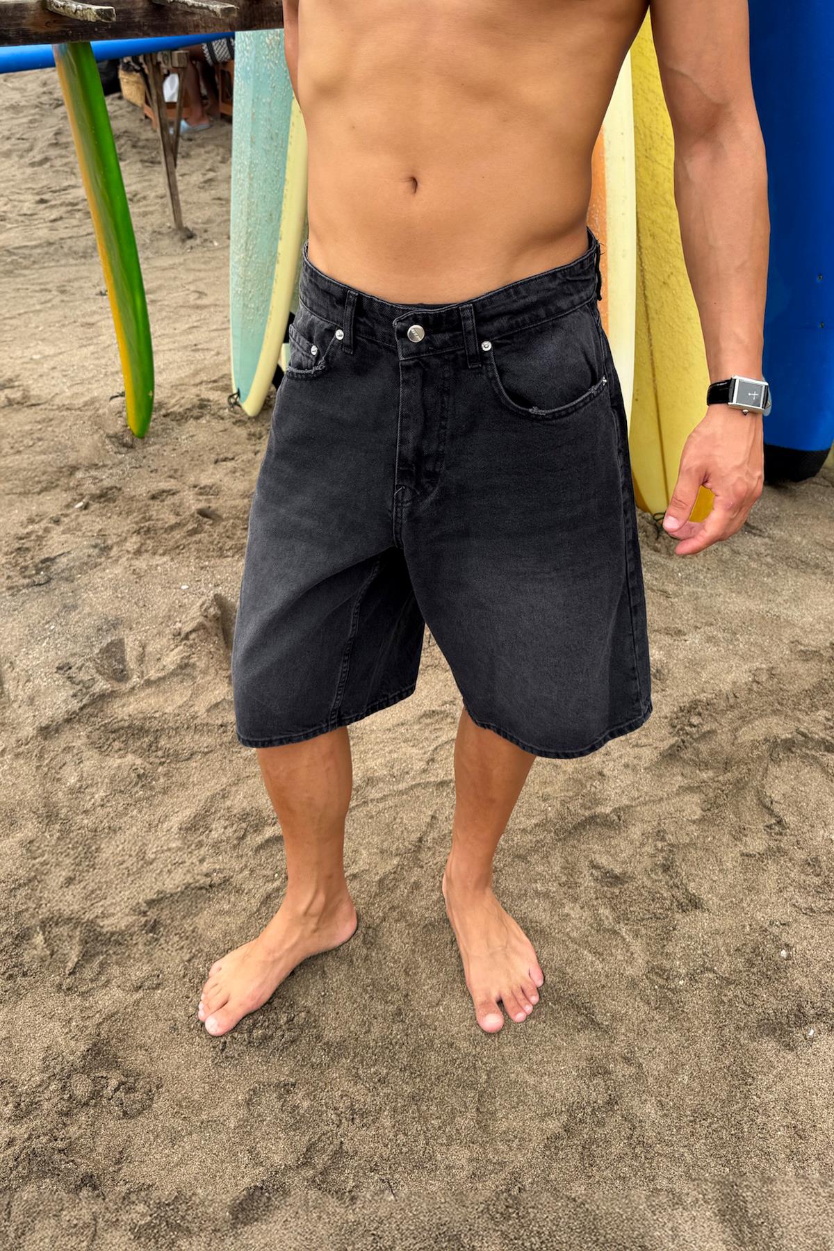 Basic Kot Şort Siyah