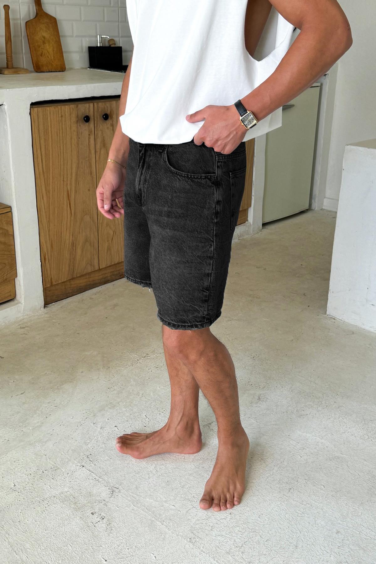 Siyah Basic Kot Şort