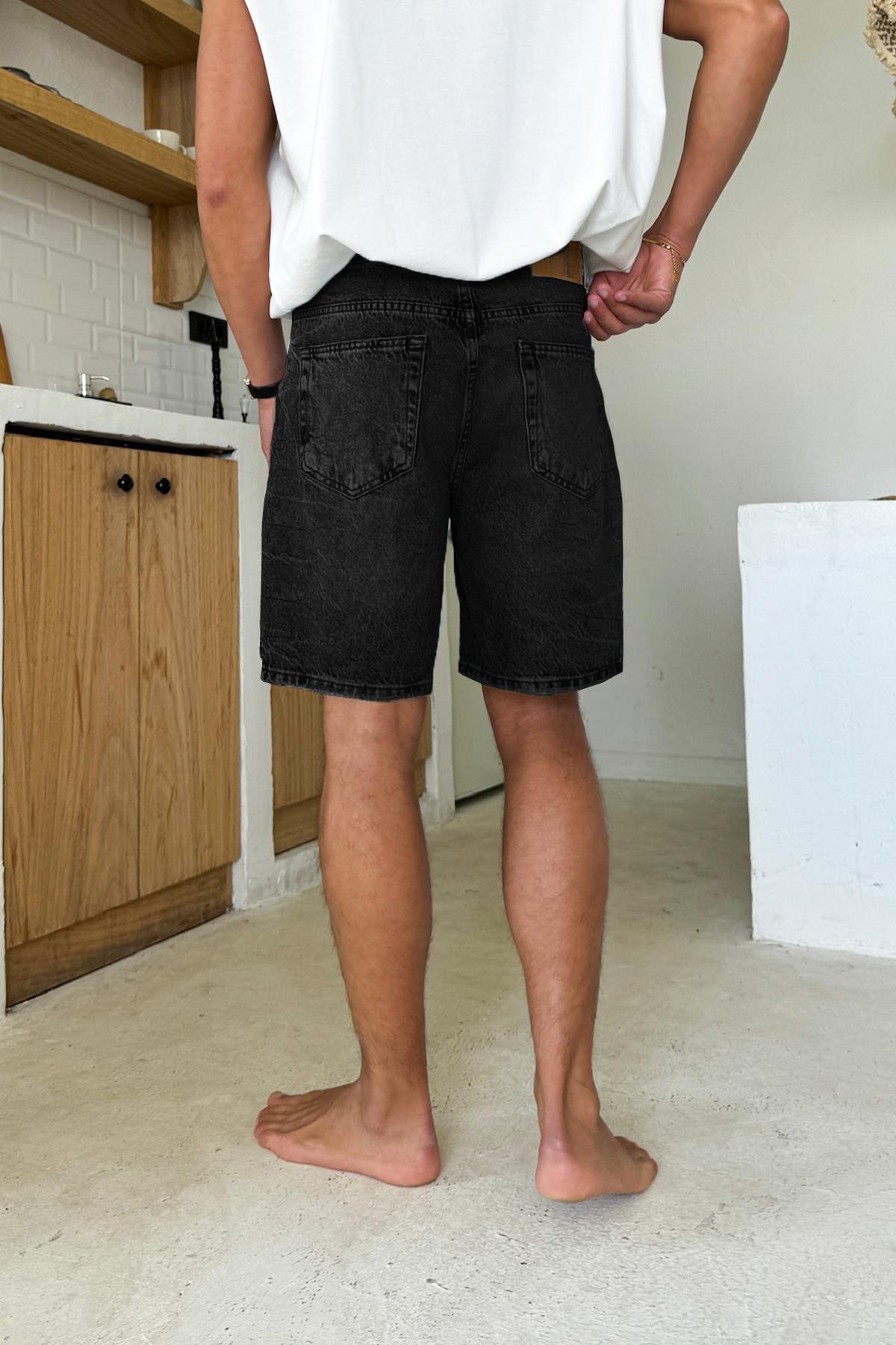 Siyah Basic Kot Şort