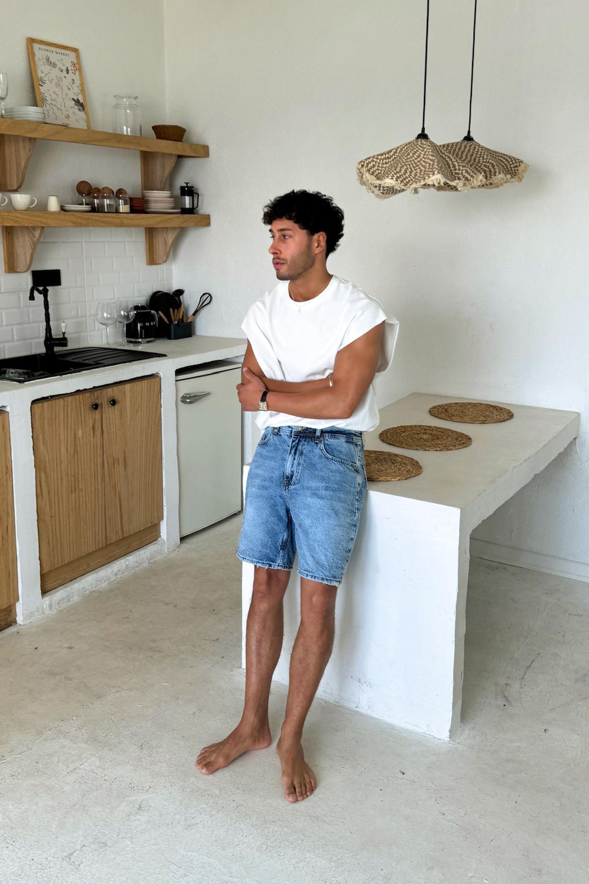 Mavi Basic Kot Şort