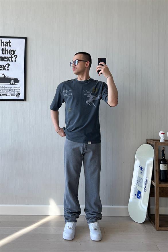 Basic Baggy Jean Koyu Gri
