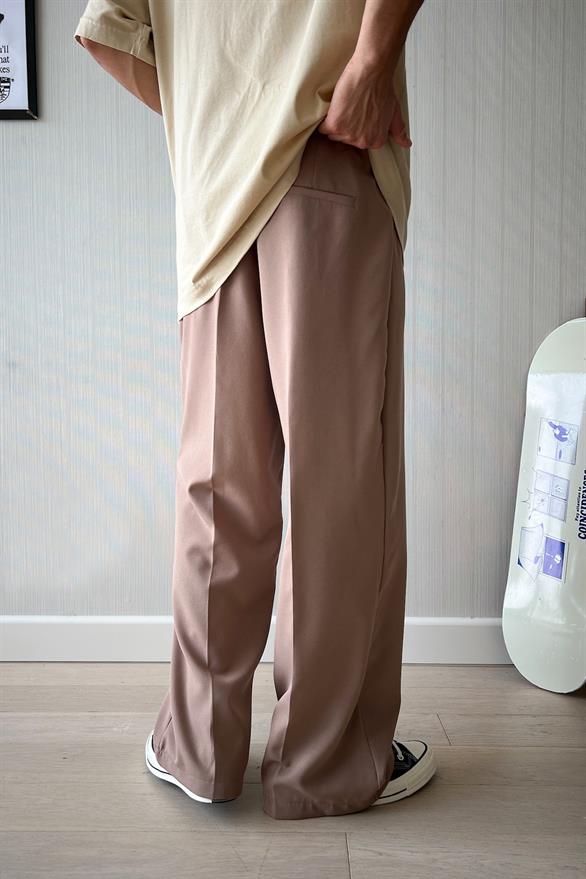 Basic Açık Kahverengi Kumaş Pantolon