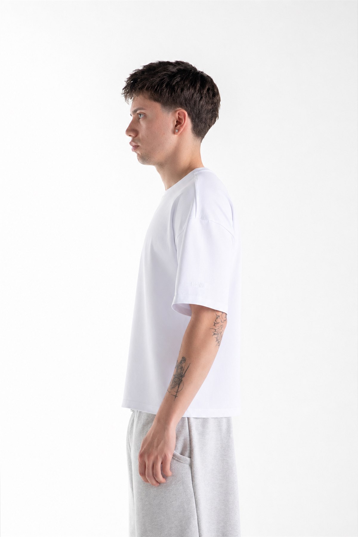Basic Oversize Fit Beyaz Tişört