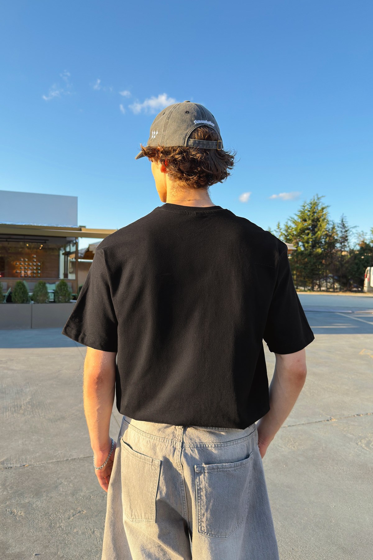 Basic Oversize Fit Siyah Tişört