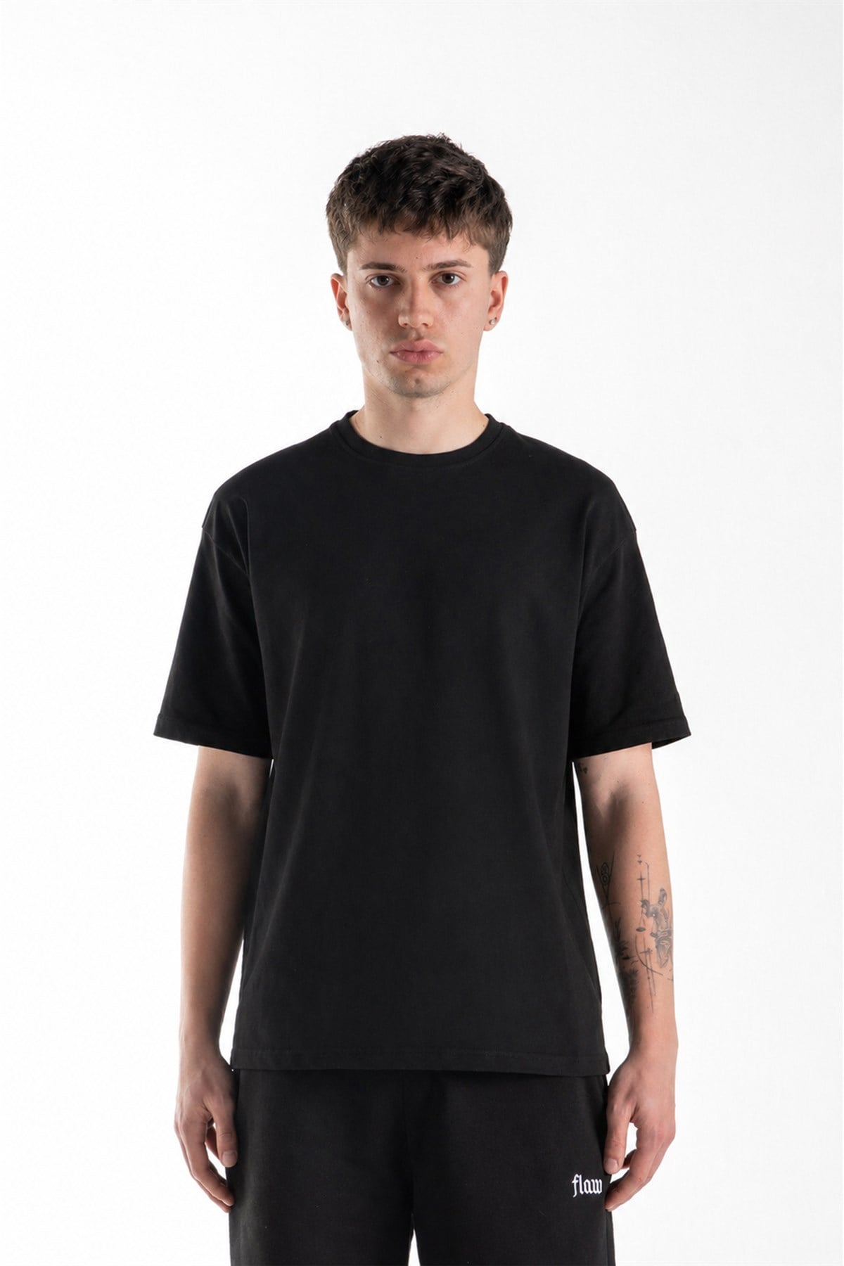 Basic Oversize Fit Siyah Tişört