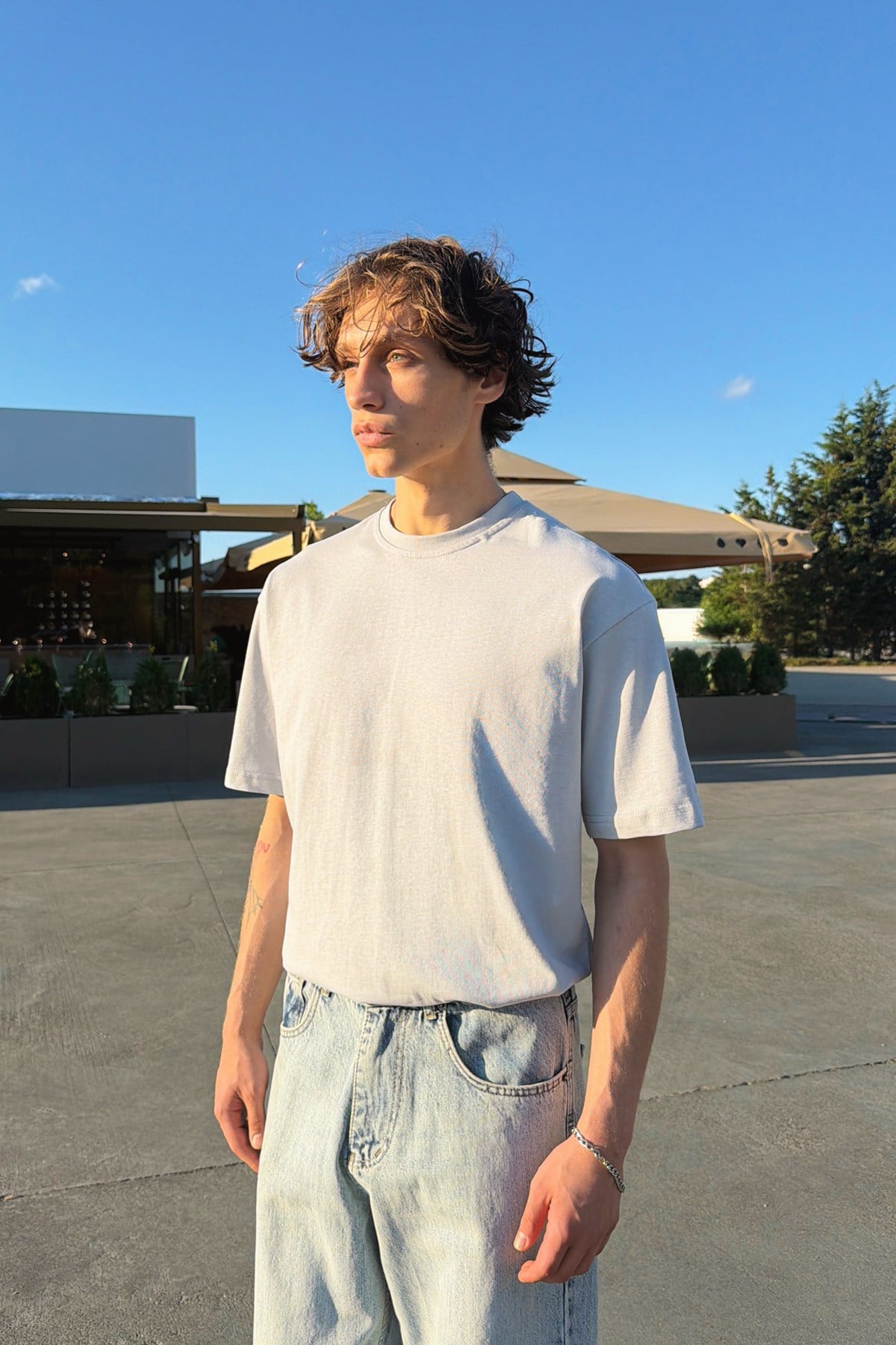 Basic Oversize Fit Taş Rengi Tişört