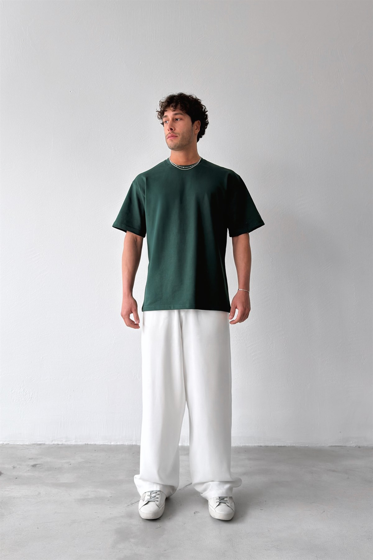 Basic Oversize Fit Yeşil Tişört