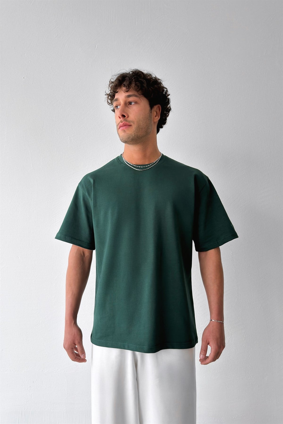 Basic Oversize Fit Yeşil Tişört
