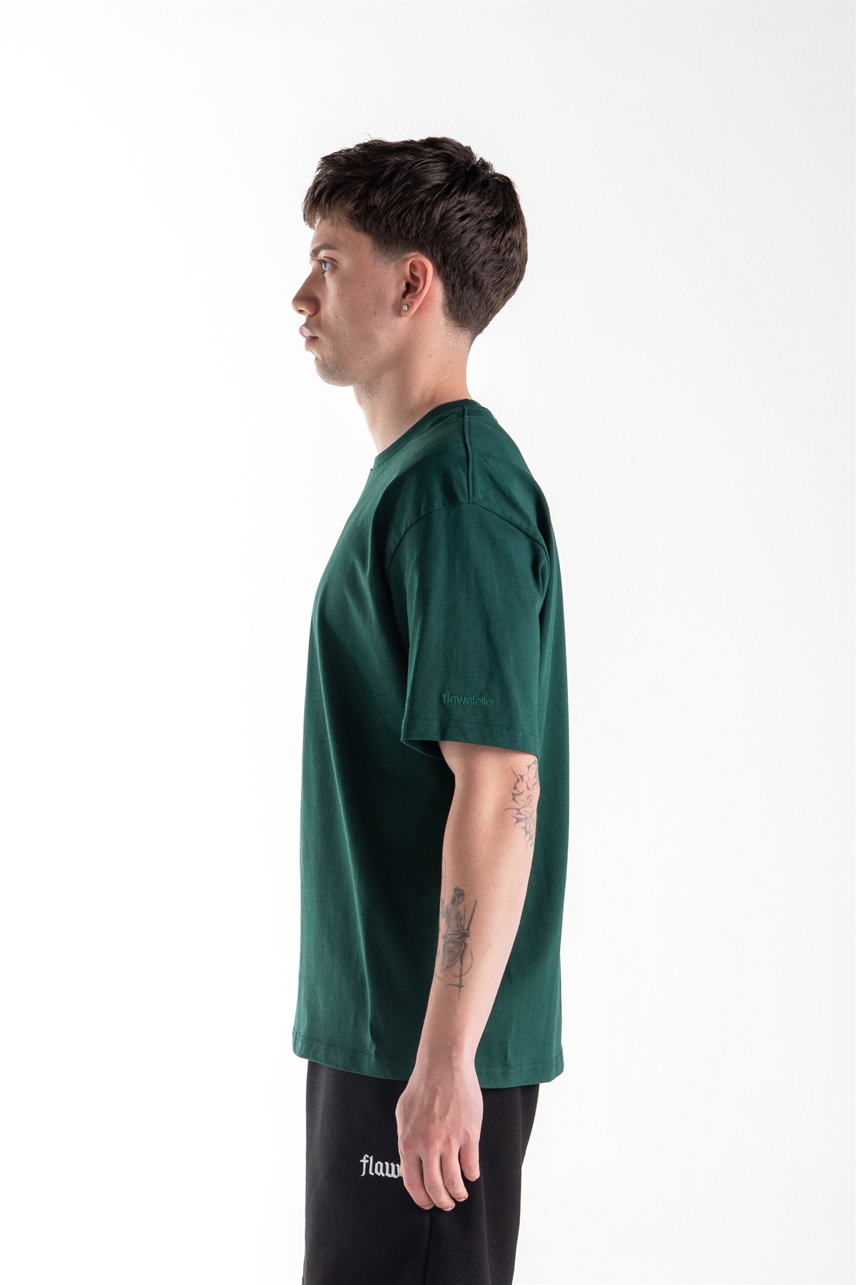 Basic Oversize Fit Yeşil Tişört