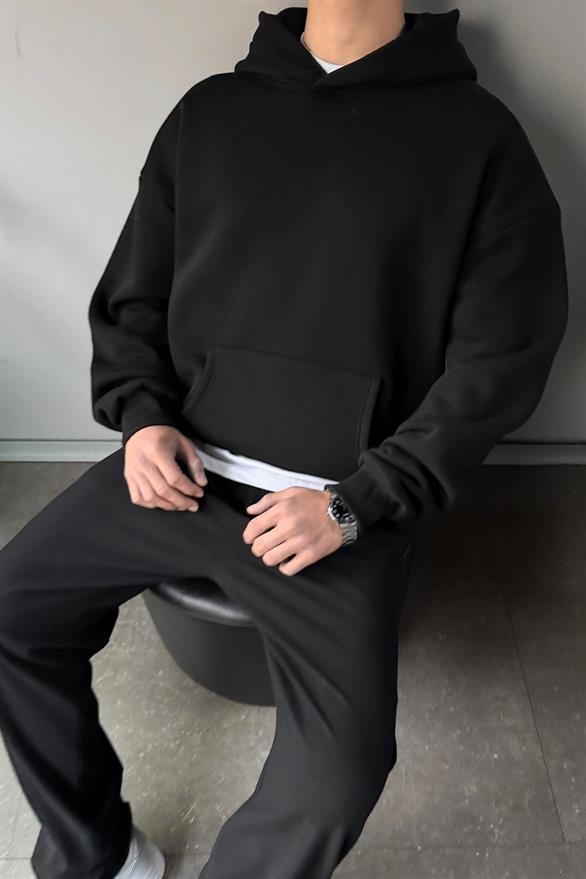Basic Oversize Hoodie Siyah