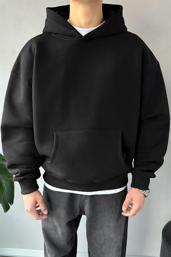 Basic Oversize Hoodie Siyah