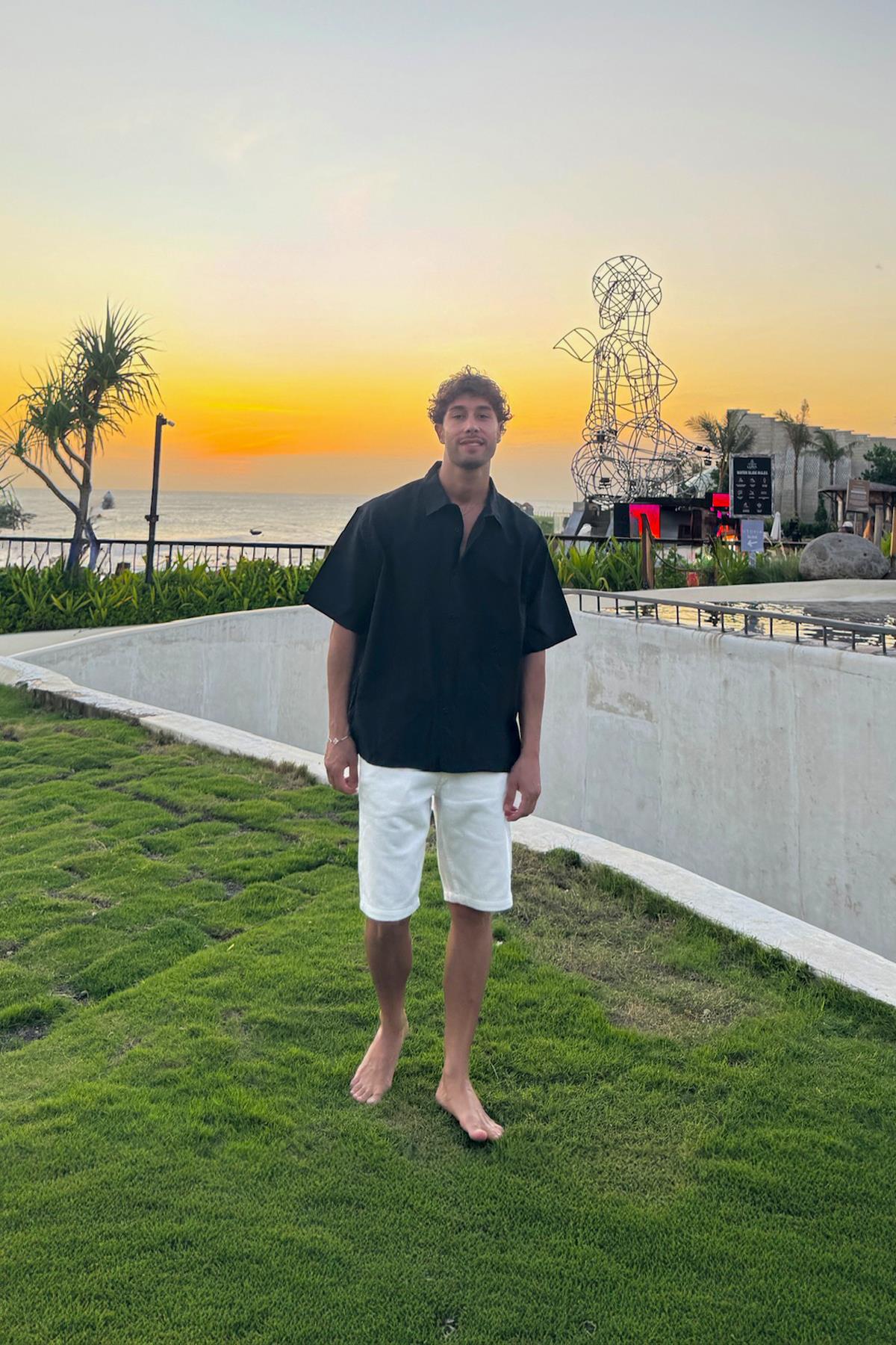 Basic Oversize Kısa Kol Gömlek Siyah